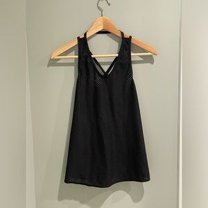 Athleta Black Limitless‎ Laser Cut Mesh Tank- Size XS